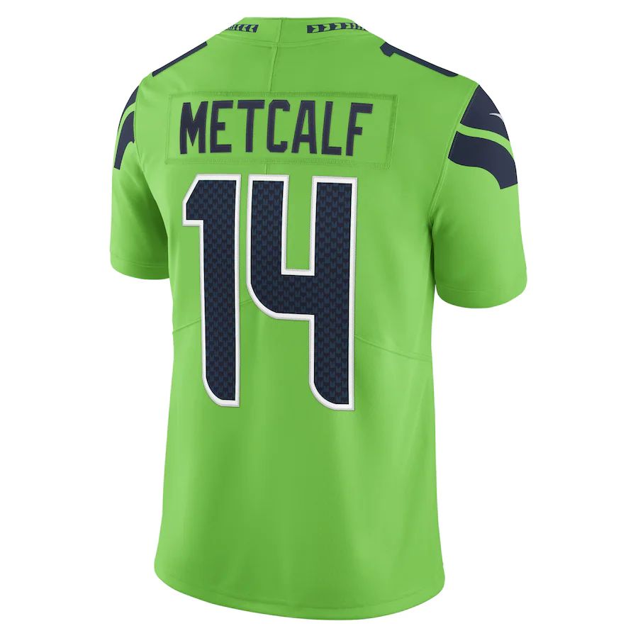 Custom #14 Neon Green SEA Football Shirt Top