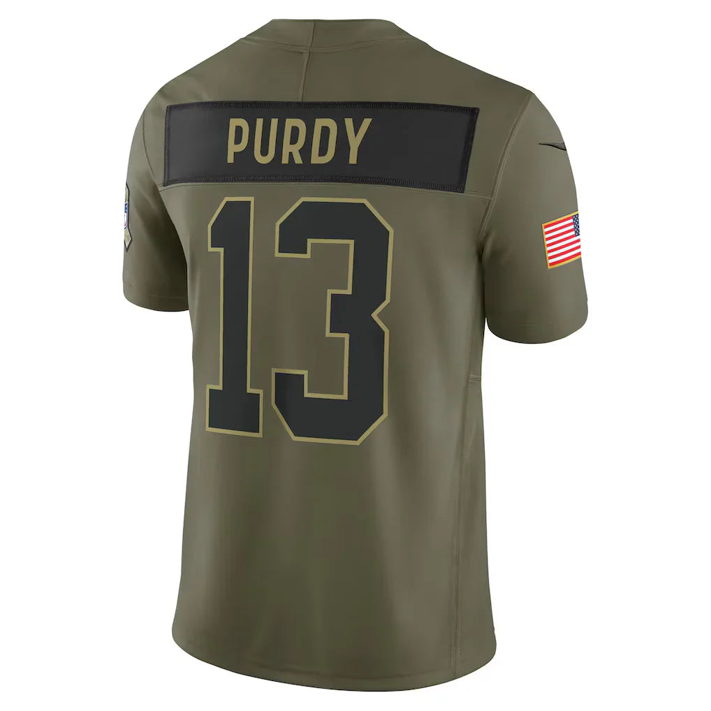 Custom #13 Olive 2025 SF Football Shirt Top