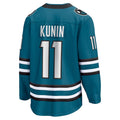 Custom #11 Teal SJS Hockey Shirt Top
