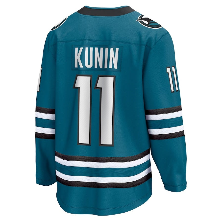 Custom #11 Teal SJS Hockey Shirt Top