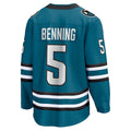 Custom #5 Teal SJS Hockey Shirt Top