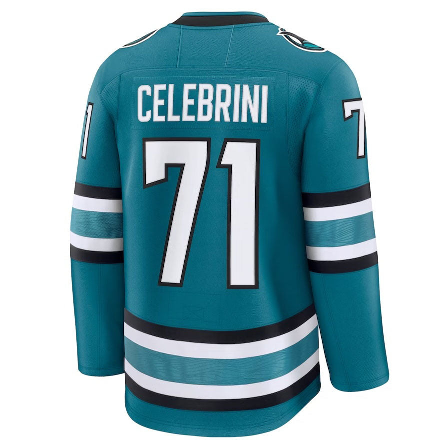 Custom #71 Teal SJS Hockey Shirt Top