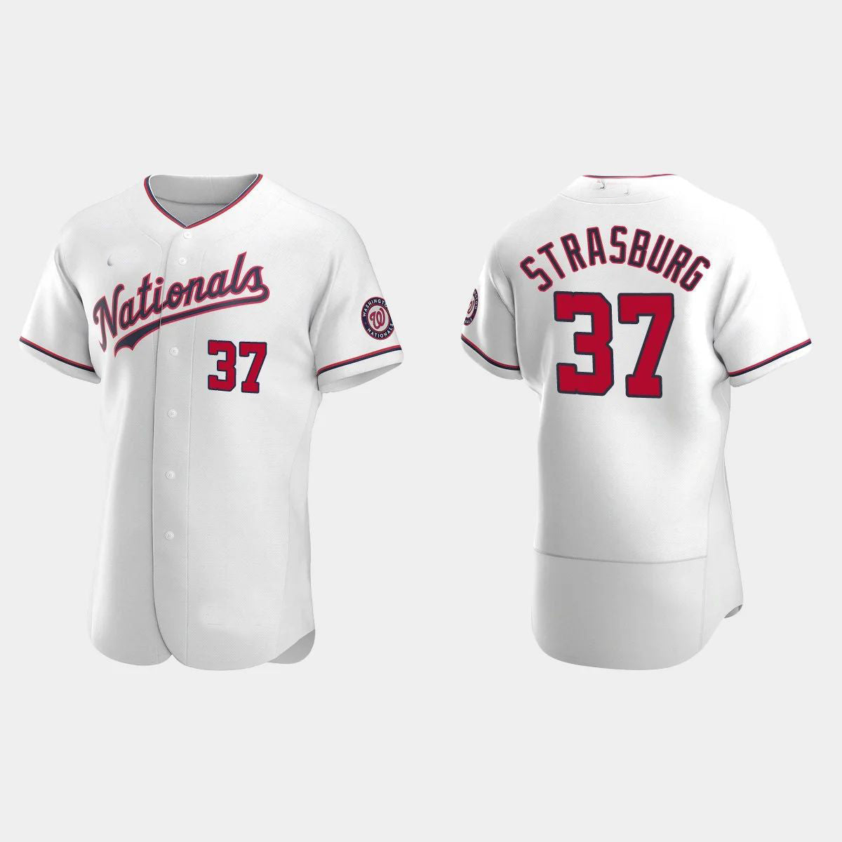 Custom #37 White WSH Baseball Shirt Top
