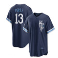 Custom #13 Navy 2022 City Connect KC Baseball Shirt Top