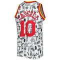 Custom #10 White 1993 HOU Basketball Shirt Top