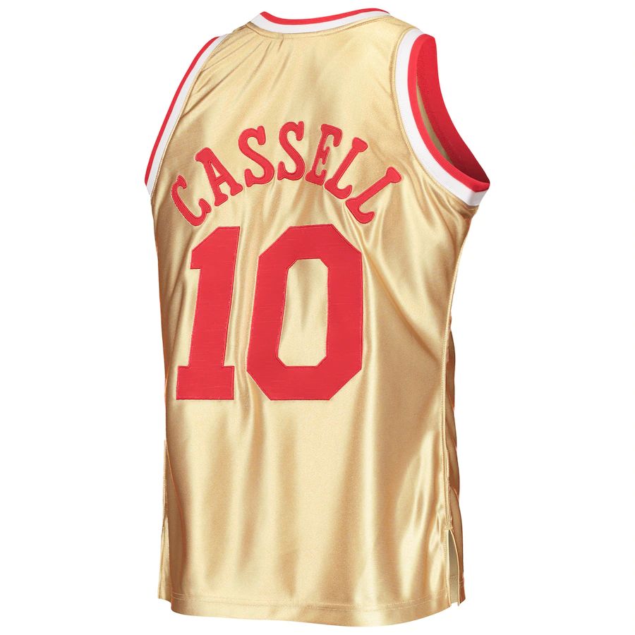 Custom #10 Gold 1993 HOU Basketball Shirt Top