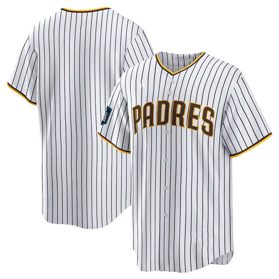 Custom White 2024 SD Baseball Shirt Top