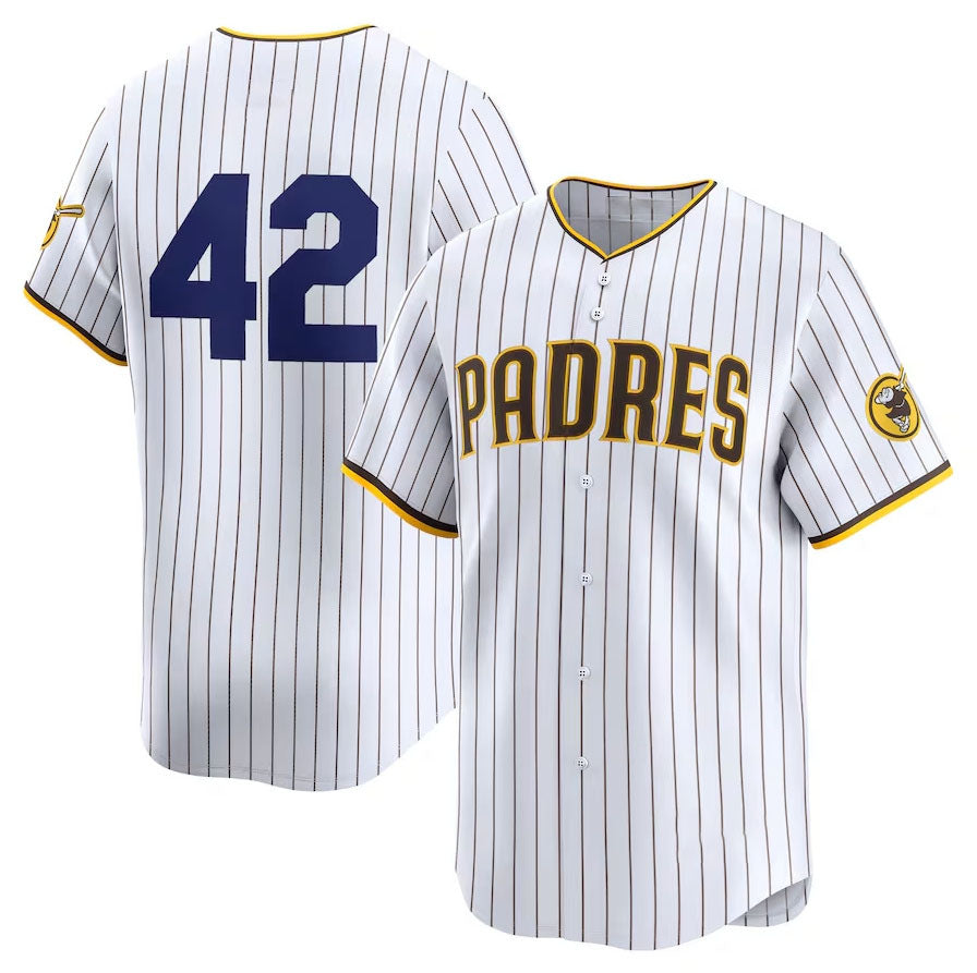 Custom #42 White 2024 Jackie Robinson Day SD Baseball Shirt Top