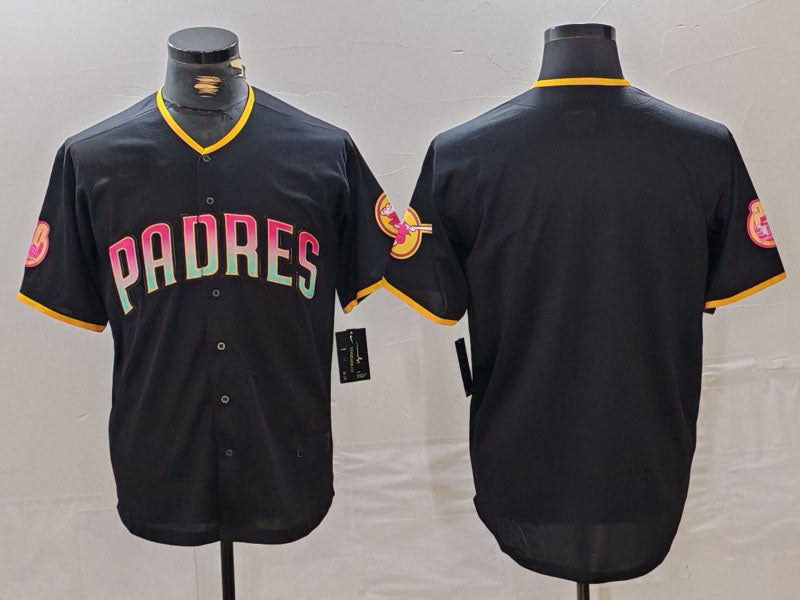 Custom Black SD Baseball Shirt Top