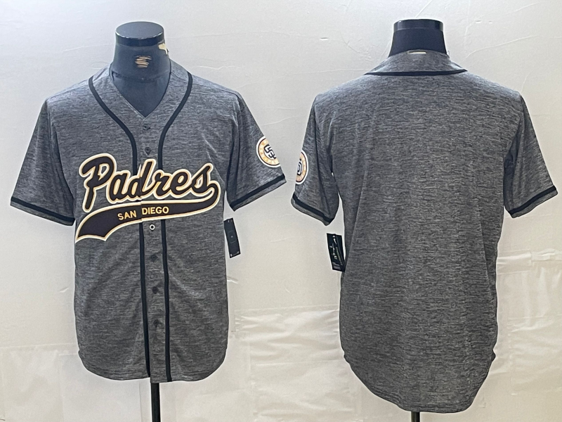 Custom Grey SD Baseball Shirt Top