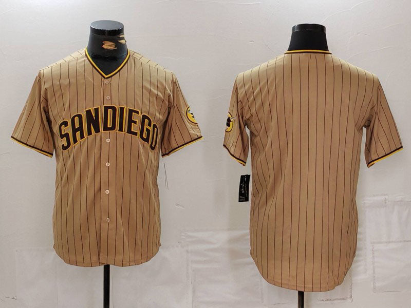 Custom Tan SD Baseball Shirt Top