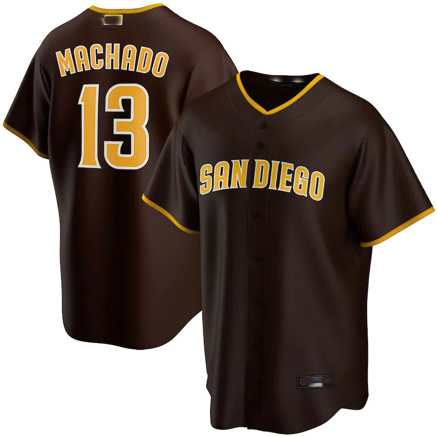 Custom #13 Brown SD Baseball Shirt Top