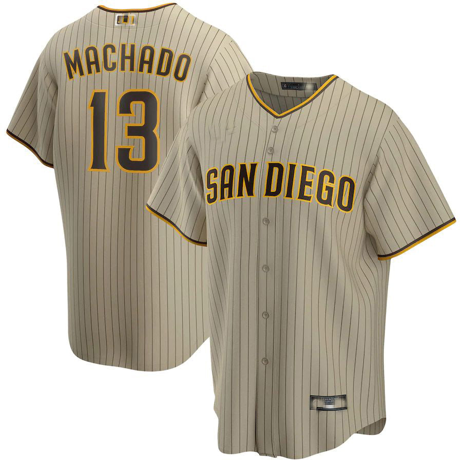 Custom #13 Tan SD Baseball Shirt Top