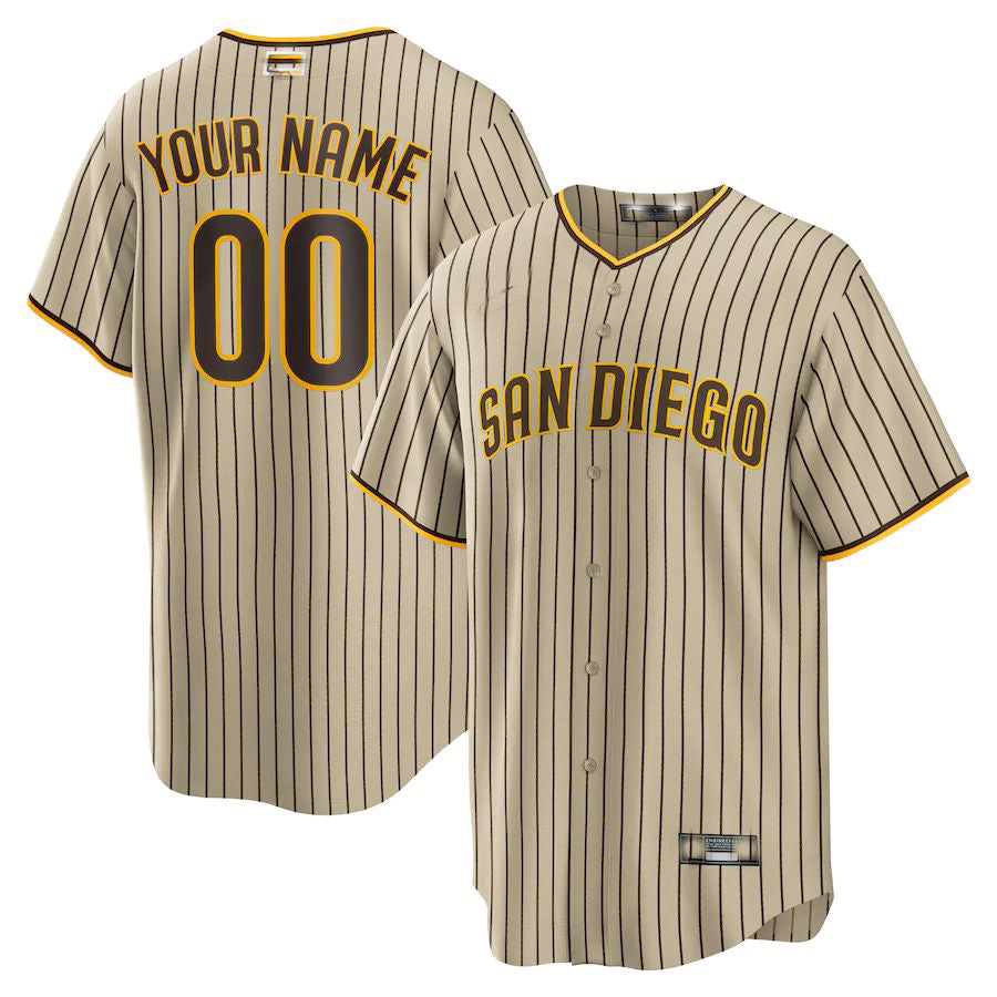 Custom Brown SD Baseball Shirt Top