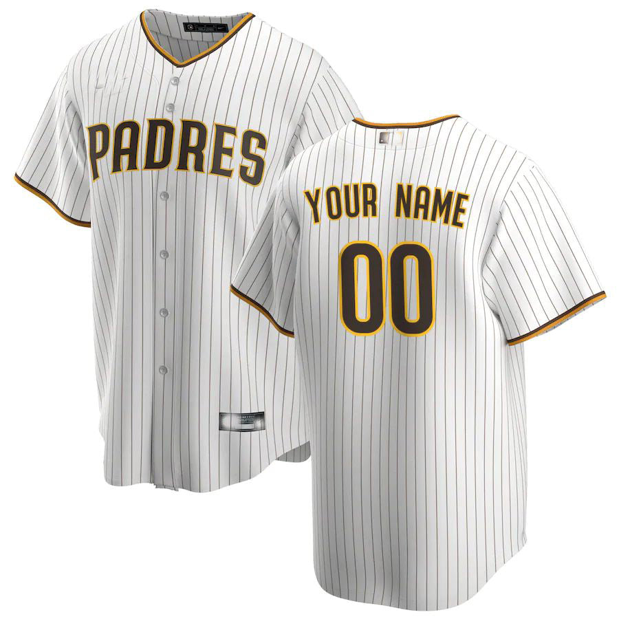 Custom White SD Baseball Shirt Top