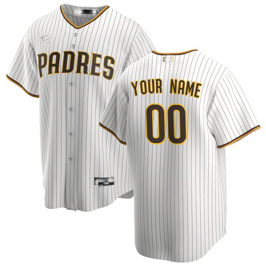 Custom White SD Baseball Shirt Top