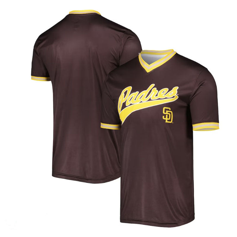 Custom Brown SD Baseball Shirt Top