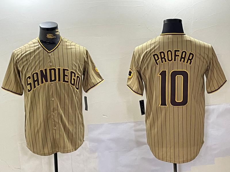 Custom #10 Khaki SD Baseball Shirt Top