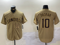 Custom #10 Khaki SD Baseball Shirt Top