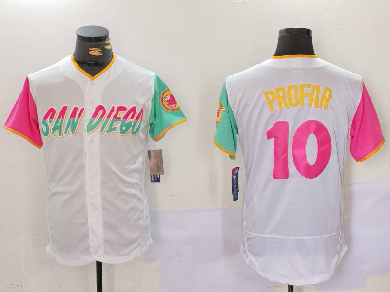 Custom #10 White 2023 City Connect SD Baseball Shirt Top