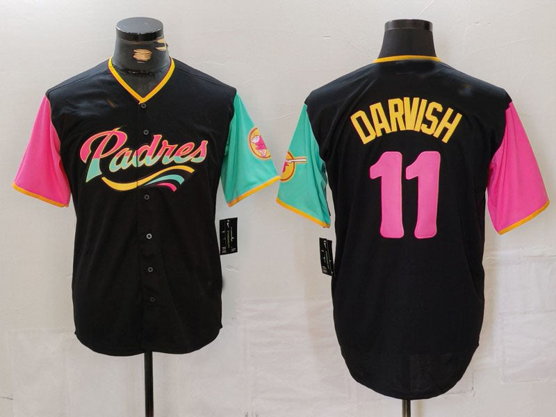 Custom #11 Black SD Baseball Shirt Top
