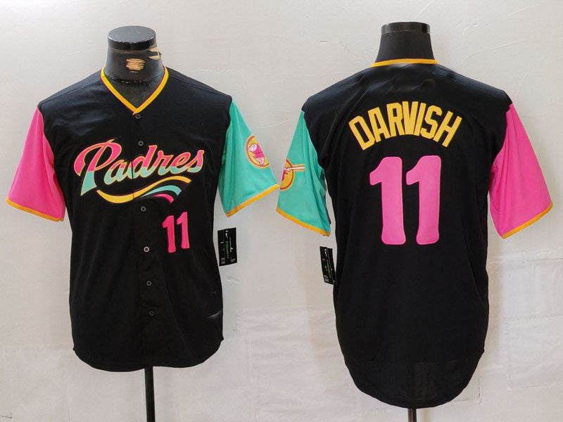 Custom #11 Black SD Baseball Shirt Top