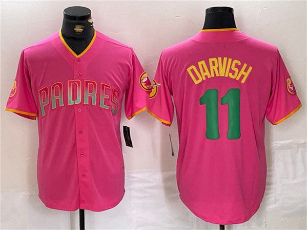 Custom #11 Pink SD Baseball Shirt Top