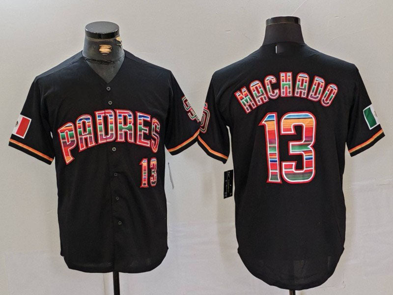 Custom #13 Black SD Baseball Shirt Top