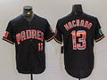 Custom #13 Black SD Baseball Shirt Top