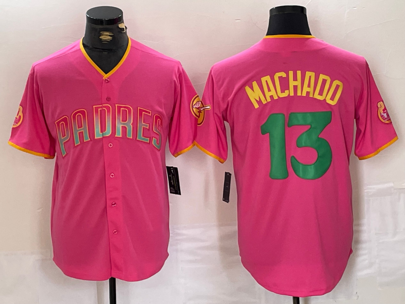 Custom #13 Pink SD Baseball Shirt Top