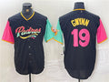 Custom #19 Black City Connect SD Baseball Shirt Top