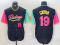 Custom #19 Black City Connect SD Baseball Shirt Top