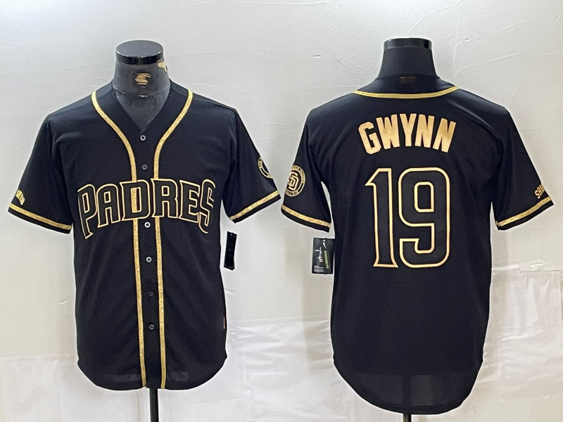 Custom #19 Black SD Baseball Shirt Top