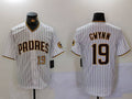 Custom #19 White SD Baseball Shirt Top