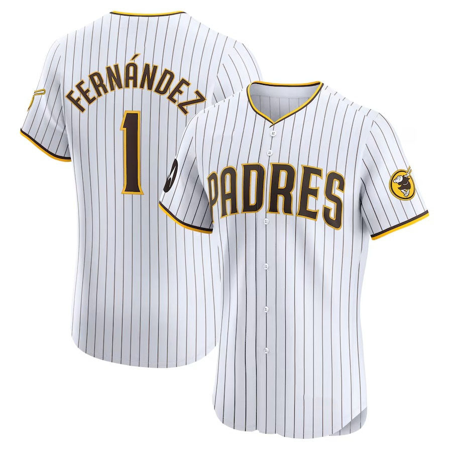 Custom #1 White SD Baseball Shirt Top