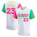 Custom #23 White City Connect SD Baseball Shirt Top