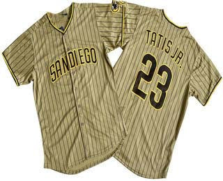 Custom #23 Khaki SD Baseball Shirt Top