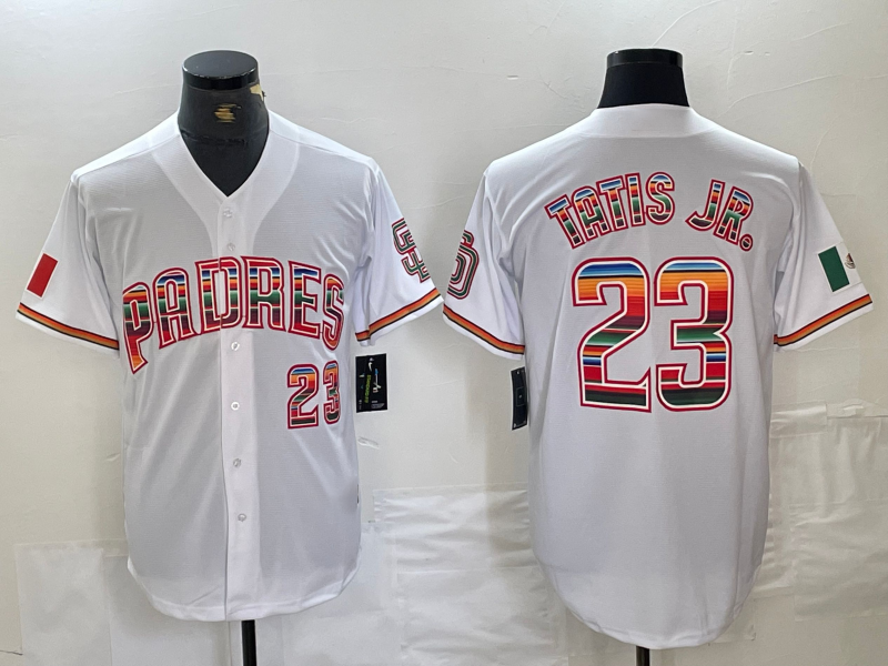 Custom #23 White SD Baseball Shirt Top