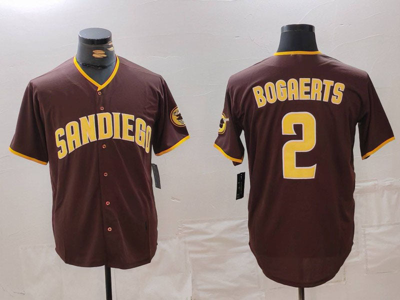 Custom #2 Brown SD Baseball Shirt Top
