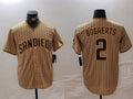 Custom #2 Khaki SD Baseball Shirt Top