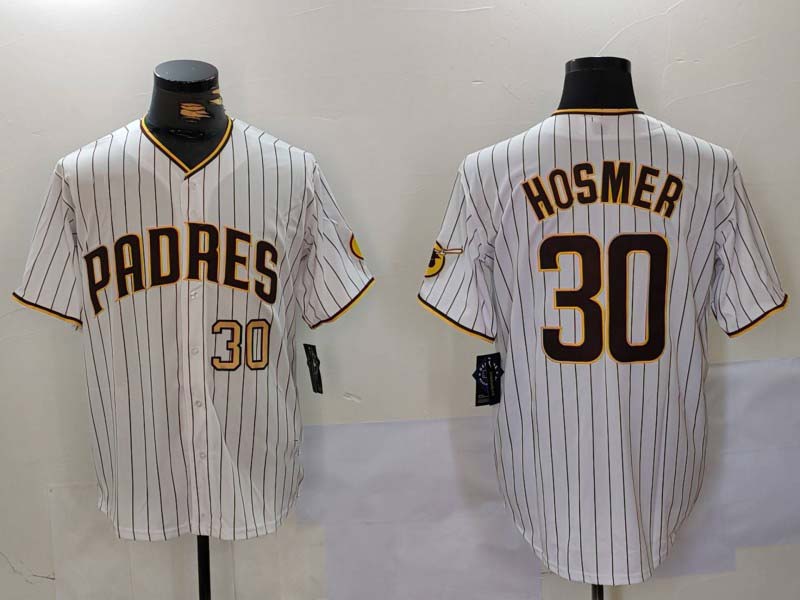 Custom #30 White SD Baseball Shirt Top