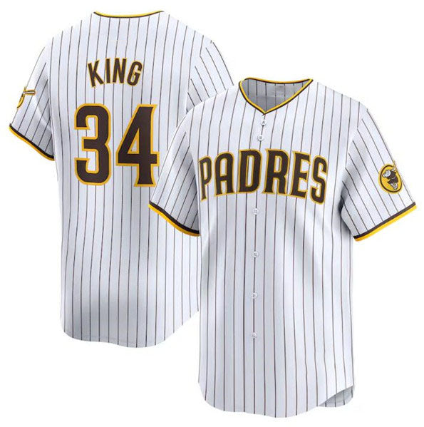 Custom #34 White 2024 SD Baseball Shirt Top