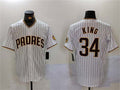 Custom #34 White SD Baseball Shirt Top