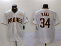Custom #34 White SD Baseball Shirt Top