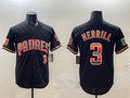 Custom #3 Black SD Baseball Shirt Top