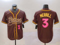 Custom #3 Brown SD Baseball Shirt Top