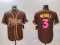 Custom #3 Brown SD Baseball Shirt Top