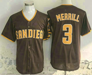 Custom #3 Brown SD Baseball Shirt Top