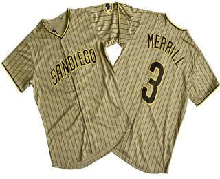 Custom #3 Khaki SD Baseball Shirt Top