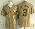 Custom #3 Khaki SD Baseball Shirt Top